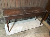 Inlaid antique heavy Mahogany bench. c1900
As