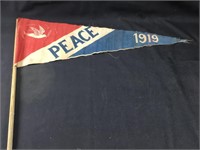 1919 WW1 Peace hand banner, Original.
