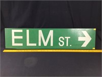Elm St. Wooden Sign, double sided. 32"
