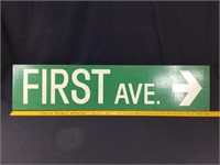 First Ave. Wooden Sign, double sided. 32"