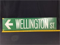 Wellington St. Wooden Sign, double sided. 32"