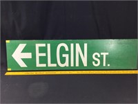 Elgin St. Wooden Sign, double sided. 32"