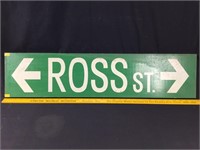 Ross St. Wooden Sign, double sided. 32"