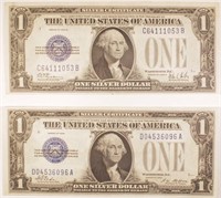 Two AU Funny Back $1 Silver Certificates