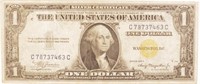 VF Yellow Seal Silver Certificate $1