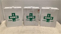 (3) Metal First Aid Kit Boxes