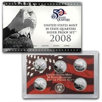 2008 United States Quarters Silver Proof Set - 5 p