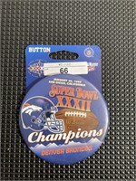 Super Bowl XXXII Champions Button Broncos