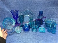Lot of blue glass