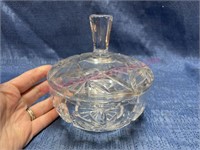 Nice etched crystal candy dish w/ lid