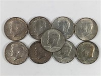 4 - 1964 & 5 40% Kennedy Half Dollars