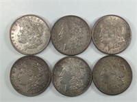 6 - 1921 Morgan Silver Dollars