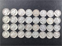 32 Mercury Silver Dimes