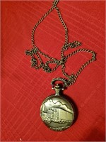 Semi Tractor Trailer Pocketwatch, long Chain, NEW
