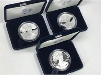 3 American Eagle Cased Silver Proof Coins