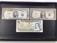 $1 Silver Certificate & 1953 $5 Dollar Bill +