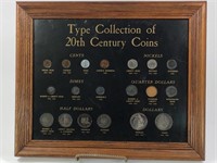 20th C. Coin Type Set in Original Frame