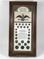 20th C. Coin Type Set - 25 Coins in Frame