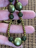 Pretty Vintage Green Beaded Necklace