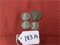 (4) US 1 Cent Coins