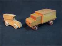 Two Hand Crafted Wood Cars