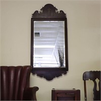 Wooden Antique Beveled Wall Mirror