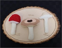 Mushrooms On Wood Ring