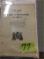 1934 Order of Service City of Toronto (100 years)
