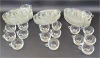 Vintage Federal Glass Hospitality Snack Set