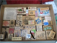 Flat of rubber stamps.