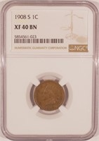 EF 1908-S Indian Cent