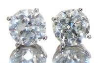 14kt Gold Brilliant 4.04 ct Diamond Stud Earrings