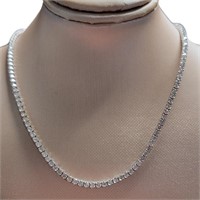 14k Gold Brilliant 9.17 ct Diamond Tennis Necklace