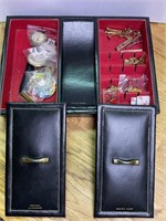 Dresser Cady with misc jewelry, tip clips, watch