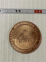Merry Christmas Manager 1 ounce Copper round