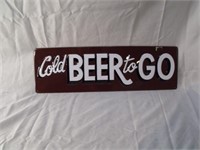 Cold Beer To Go Tin Sign