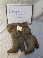 Ladies 10 Tan Calf Boots