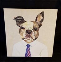 12 x 12 Dog in Tie on Canvas