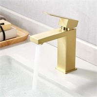 KES Brushed Gold Bathroom Faucet Single Handle
