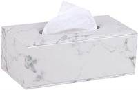 Rectangular PU Leather Tissue Box Marble Pattern