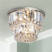 2-TIER Crystal Chandelier with 3 Lights 10"w x 9"h
