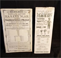 1856 Maryland Lottery & Atlantic City Trip Ads