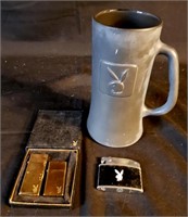 Vintage Playboy Lighter Set, Mug & Lighter