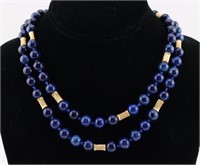 Lapis & 14k Gold Beaded Necklace