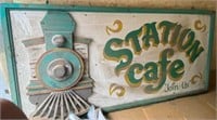 2 sided 1950s railroad Cafe sign