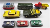 Lot of Small Tin Toy Friction Cars