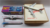 Tin Friction Toy Airplane & Qantas Skyland Model