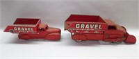 2 Marx Tin Sand / Gravel Trucks