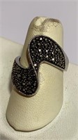925 Marcasite Curvilinear Cocktail Ring