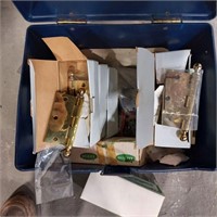 box full of brass hinges